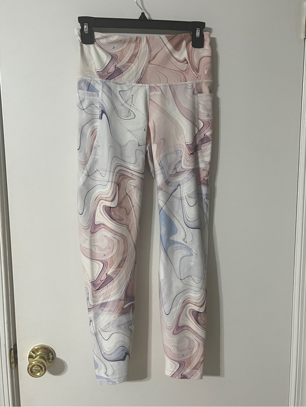 Old Navy Active Powersoft High Rise Blue Pink Marbled Leggings